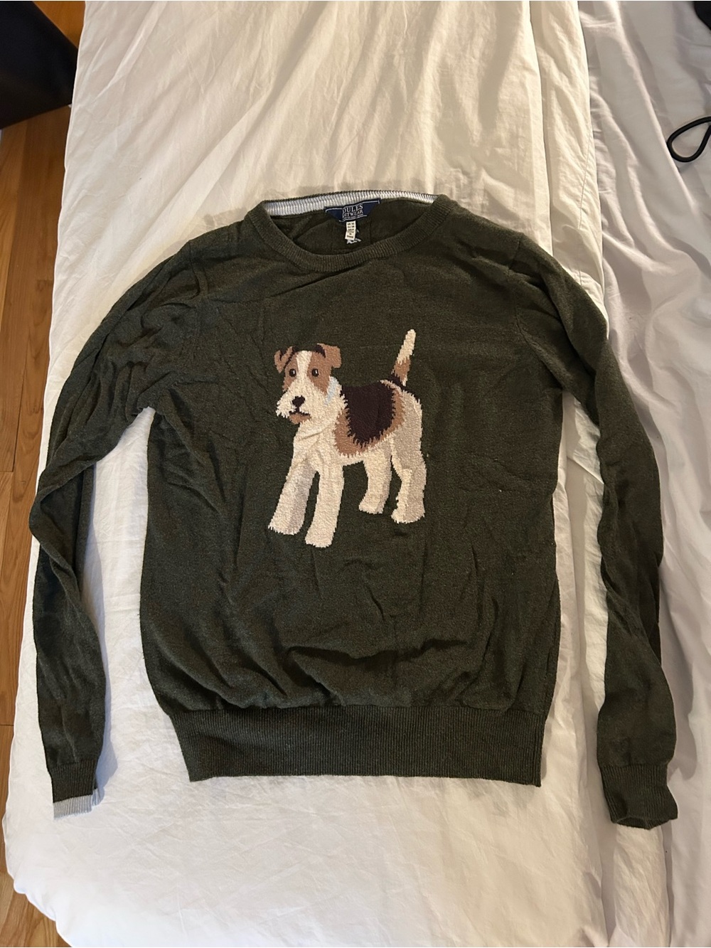 Joules knitwear green terrier sweater